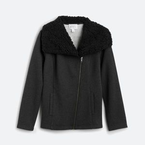 Market & Spruce Lorna Sherpa Detail Moto Jacket. Size Medium
